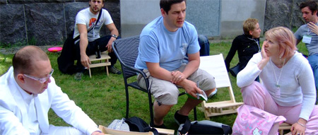Discussing dopplr on the lawn reboot